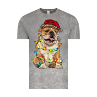 Cloud Rock christmas bulldog Vintage Tee - RanaPortraitStore