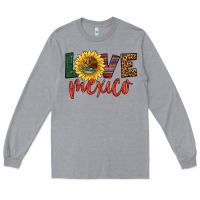Heather Grey love mexico Long Sleeve Tee - HRA Design Shop