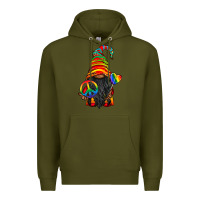 Army Green LGBTQ+ Pride Gnome With Candy Premium Hoodie - BundleAndBundleShop