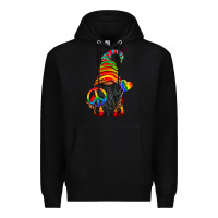 Black LGBTQ+ Pride Gnome With Candy Premium Hoodie - BundleAndBundleShop