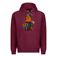 Burgundy LGBTQ+ Pride Gnome With Candy Premium Hoodie - BundleAndBundleShop