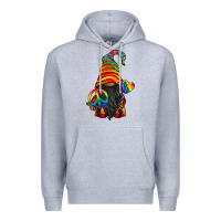 Heather Grey LGBTQ+ Pride Gnome With Candy Premium Hoodie - BundleAndBundleShop