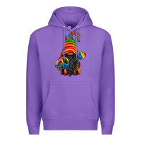 Purple LGBTQ+ Pride Gnome With Candy Premium Hoodie - BundleAndBundleShop