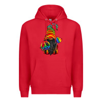 Red LGBTQ+ Pride Gnome With Candy Premium Hoodie - BundleAndBundleShop