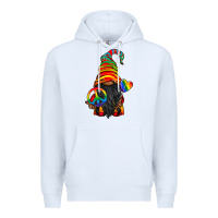 White LGBTQ+ Pride Gnome With Candy Premium Hoodie - BundleAndBundleShop