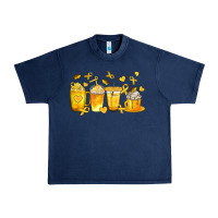 Navy Childhood Cancer Coffee Cups Urban Heavy Tee - texasbilliewilder