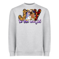 Heather Grey joy to the world Heavyweight Sweatshirt - Zillion Design Studio