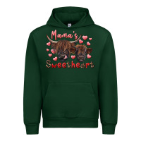 Forest Green mama's sweetheart highland cow and calf Urban Hoodie - RanaPortraitStore