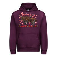 Mauve Wine mama's sweetheart highland cow and calf Urban Hoodie - RanaPortraitStore