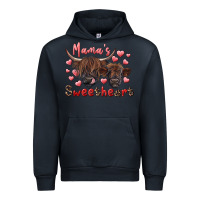 Navy mama's sweetheart highland cow and calf Urban Hoodie - RanaPortraitStore