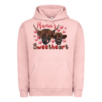Pigment Salmon mama's sweetheart highland cow and calf Urban Hoodie - RanaPortraitStore