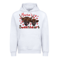 White mama's sweetheart highland cow and calf Urban Hoodie - RanaPortraitStore