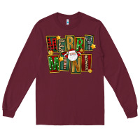 Burgundy Christmas merry mini Long Sleeve Tee - FaDigitalArtStudio