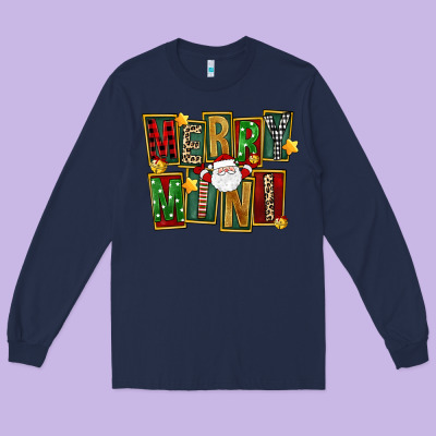 Christmas Merry Mini Long Sleeve Tee Designed By Fadigitalartstudio