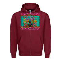 Burgundy Rottie mom with roses Zipper Hoodie - Artiststas