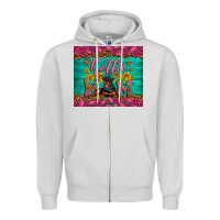 Dove Grey Rottie mom with roses Zipper Hoodie - Artiststas