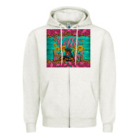 Oatmeal Heather Rottie mom with roses Zipper Hoodie - Artiststas