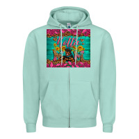 Seafoam Rottie mom with roses Zipper Hoodie - Artiststas