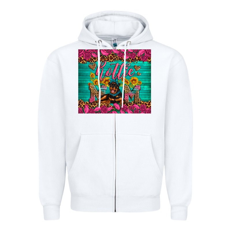 Rottie Mom With Roses Zipper Hoodie by Artiststas | Teevron