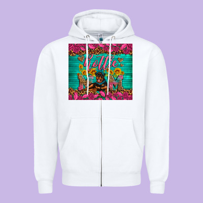 Rottie Mom With Roses Zipper Hoodie Designed By Artiststas