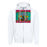 White Rottie mom with roses Zipper Hoodie - Artiststas