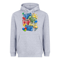 Heather Grey autism cassette tapes Heavyweight Hoodie - MaliasSmallBusiness