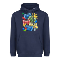 Navy autism cassette tapes Heavyweight Hoodie - MaliasSmallBusiness