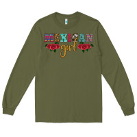 Army Green mexican girl Long Sleeve Tee - HRA Design Shop