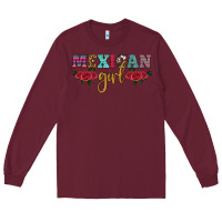 Burgundy mexican girl Long Sleeve Tee - HRA Design Shop