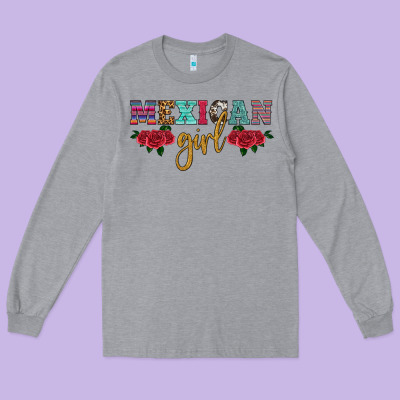 Mexican Girl Long Sleeve Tee Designed By Hra Design Shop