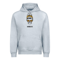 Heather Grey Yellow Glitter, Leopard Pattern Mom Skull Urban Hoodie - Bettercallsaul