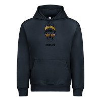 Navy Yellow Glitter, Leopard Pattern Mom Skull Urban Hoodie - Bettercallsaul
