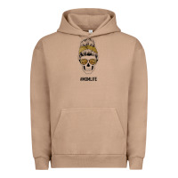 Pigment Burro Yellow Glitter, Leopard Pattern Mom Skull Urban Hoodie - Bettercallsaul