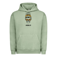 Pigment Oil Green Yellow Glitter, Leopard Pattern Mom Skull Urban Hoodie - Bettercallsaul