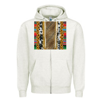 Oatmeal Heather western serape cowhide Zipper Hoodie - Jasminsmagicworld