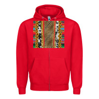 Red western serape cowhide Zipper Hoodie - Jasminsmagicworld