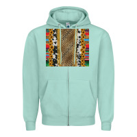 Seafoam western serape cowhide Zipper Hoodie - Jasminsmagicworld