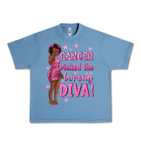 Pebble Blue Cancer Picked The Wrong Diva with Black Woman Urban Heavy Tee - texasbilliewilder