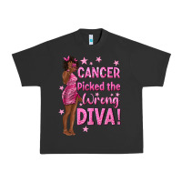 Pigment Black Cancer Picked The Wrong Diva with Black Woman Urban Heavy Tee - texasbilliewilder