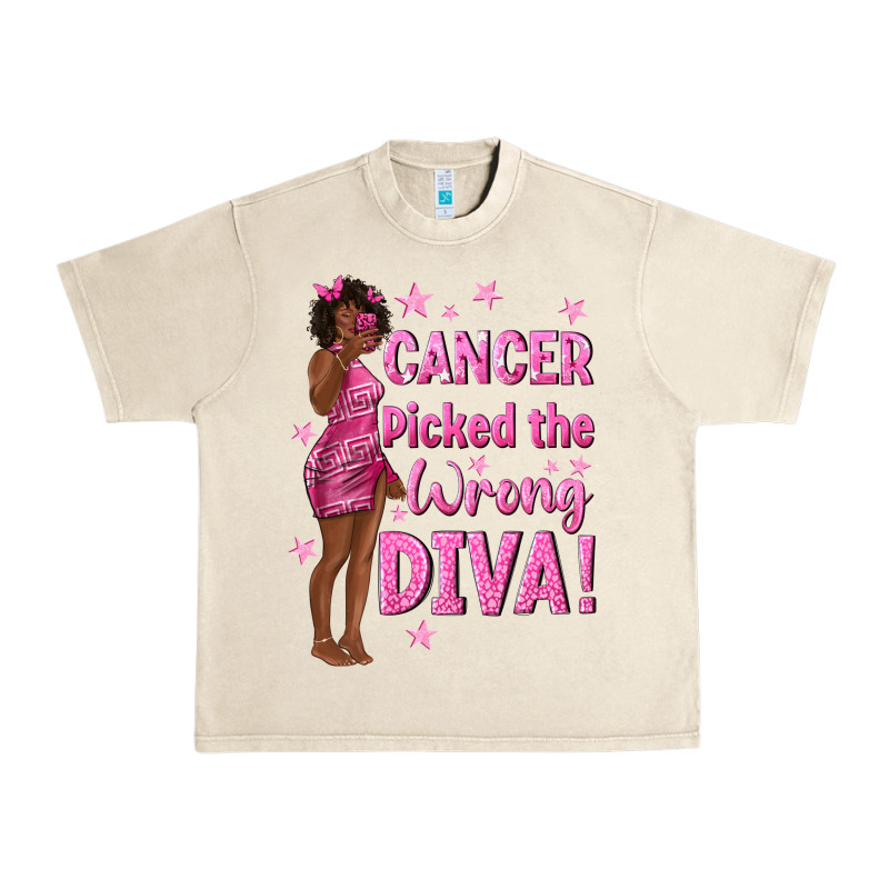 Cancer Picked The Wrong Diva With Black Woman Urban Heavy Tee by texasbilliewilder | Teevron