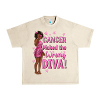 Sandshell Cancer Picked The Wrong Diva with Black Woman Urban Heavy Tee - texasbilliewilder