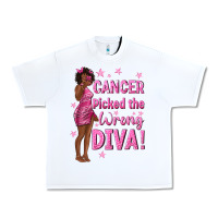 White Cancer Picked The Wrong Diva with Black Woman Urban Heavy Tee - texasbilliewilder