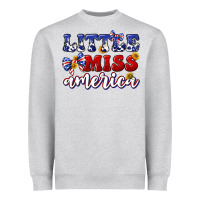 Heather Grey little miss america Heavyweight Sweatshirt - texasbilliewilder