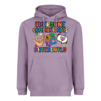 Lavender everyone communicates differently Heavyweight Hoodie - MaliasSmallBusiness