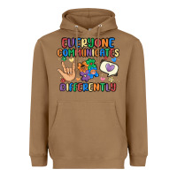 Toasted Coconut everyone communicates differently Heavyweight Hoodie - MaliasSmallBusiness