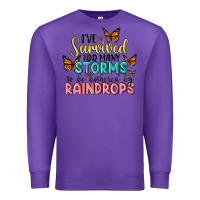 Purple i have survived too many storms to be bothered by raindrops malia Premium Sweatshirt - MaliasSmallBusiness