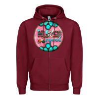 Burgundy nurse round earrings 3 Zipper Hoodie - BundleAndBundleShop