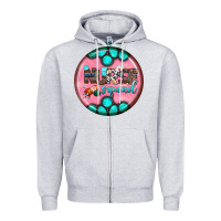 Heather Grey nurse round earrings 3 Zipper Hoodie - BundleAndBundleShop