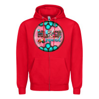 Red nurse round earrings 3 Zipper Hoodie - BundleAndBundleShop