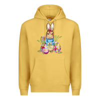 Antique Gold easter bunny and eggs Premium Hoodie - AdoDesignShop